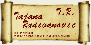Tajana Radivanović vizit kartica